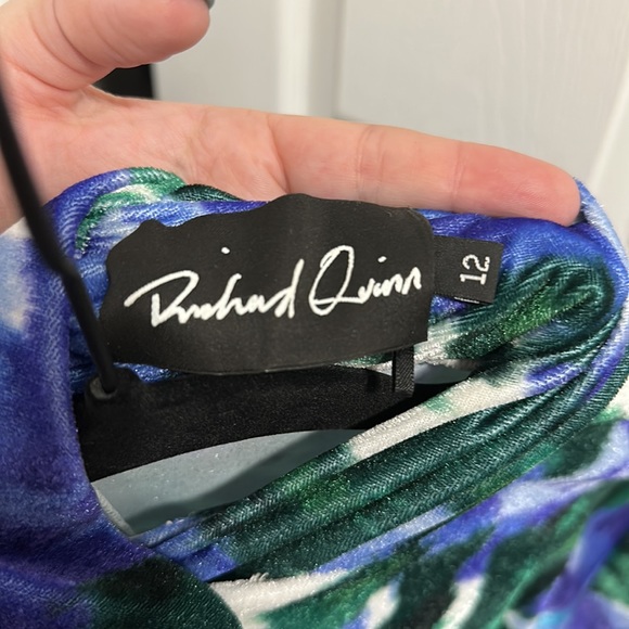 Richard Quinn Velvet Fitted Long Sleeve Dress - UK Size 12 / US Size 8 - Picture 5 of 8